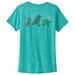 Women's Capilene Cool Daily Graphic Shirt - Lands - Trail Trotters: Subtidal Blue X-Dye
