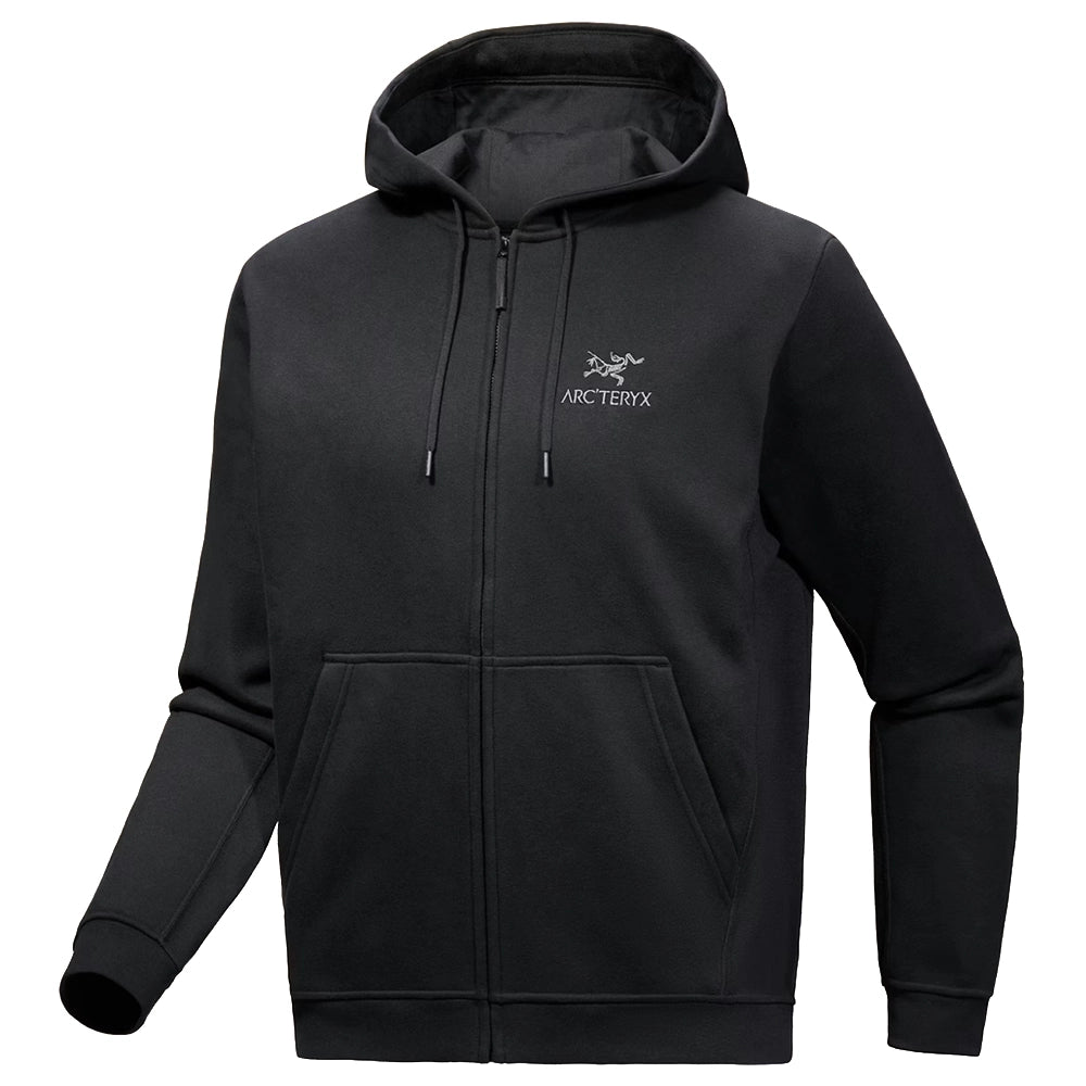Arc'teryx Emblem Fleece Full-Zip Hoody Men's Black | Next Day UK