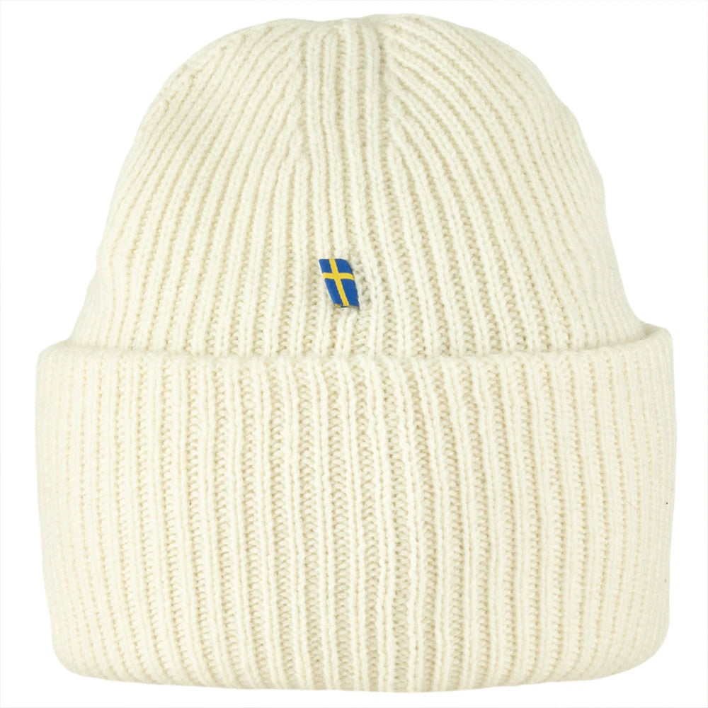 Fjällräven 1960 Logo Hat - Bonnet Côtelé En Laine D'Agneau Mixte Avec Logo Brodé