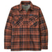Men's Insulated Organic Cotton MW Fjord Flannel Shirt - Ice Caps: Burl Red