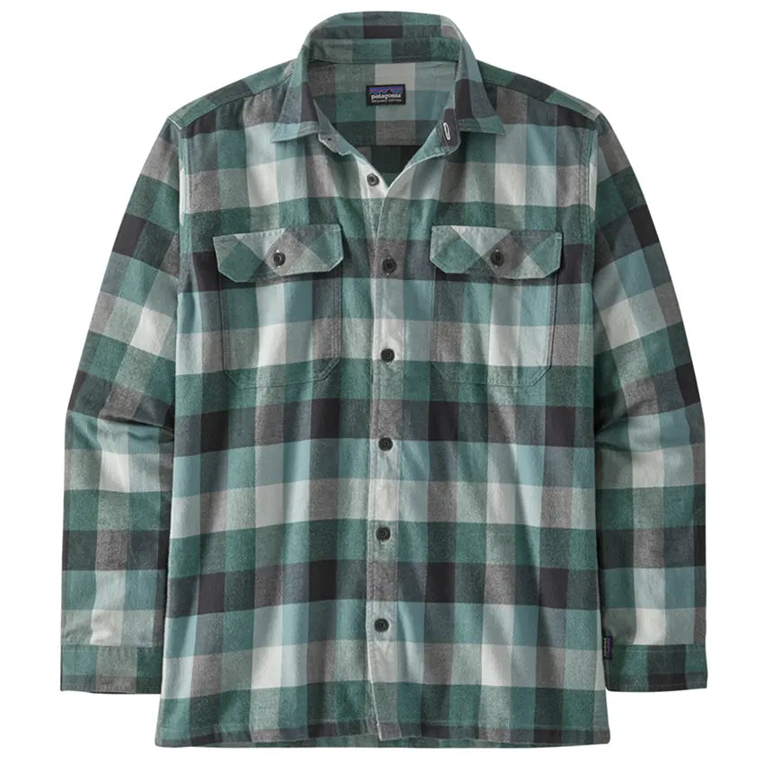 Patagonia Men s L S Organic Cotton Fjord Flannel Shirt Guides Nouveau Green The Brokedown Palace