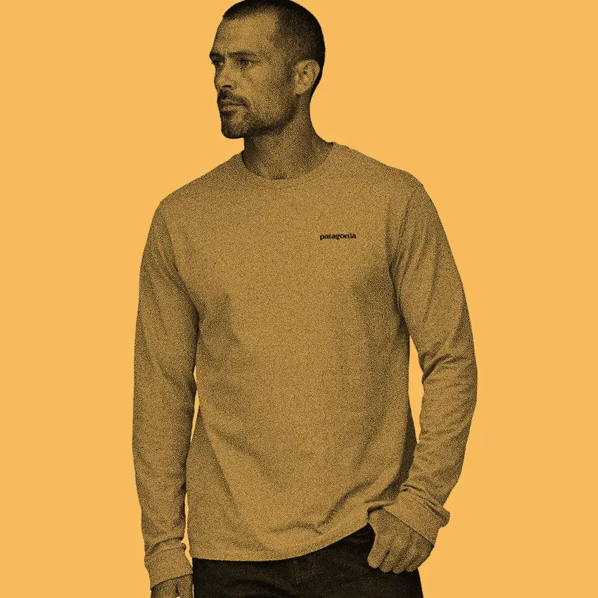 Patagonia Men's Long-Sleeved P-6 Logo Responsibili-Tee®-Current Blue