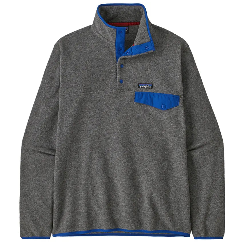 Men s LW Synchilla Snap T Fleece Pullover Nickel w Passage Blue
