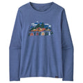 Women's L/S Capilene Cool Daily Graphic Shirt - Fitz Roy Foliage: Current Blue X-Dye