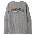 Men's L/S Capilene Cool Daily Graphic Shirt - Waters - Boardshort Logo Abalone Blue: Feather Grey