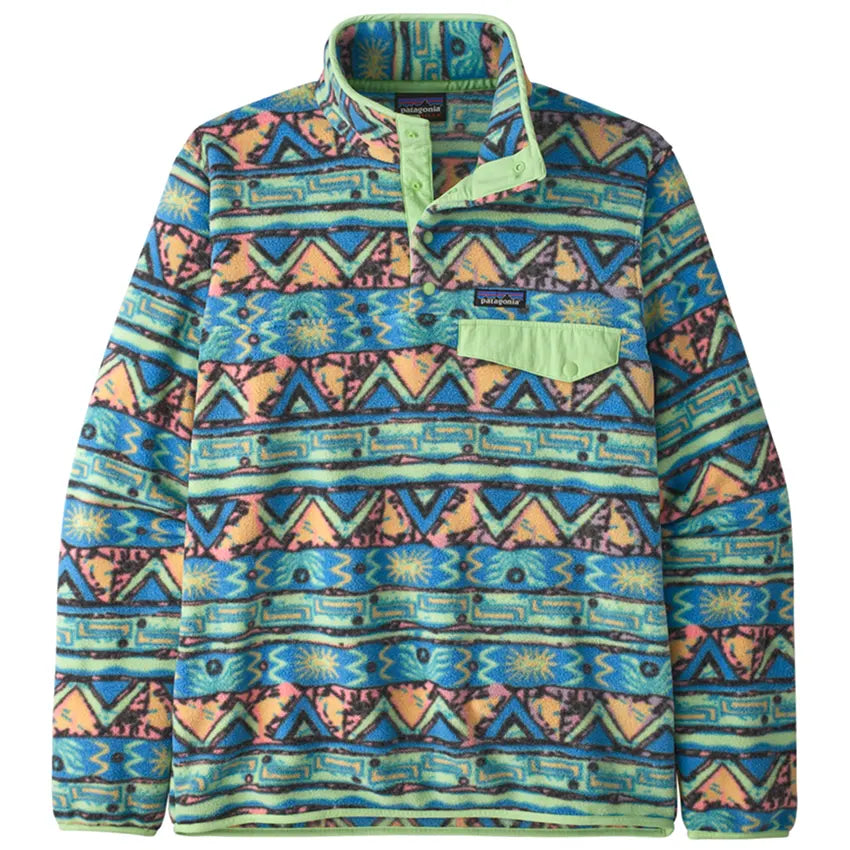Patagonia Men s LW Synchilla Snap T Fleece Pullover High Hopes Geo Salamander Green The Brokedown Palace