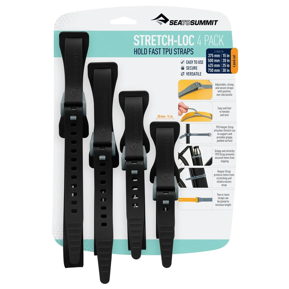 Sea To Summit - Stretch-Loc TPU Straps 4pk - Black – The Brokedown ...