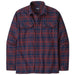 Men's L/S Organic Cotton Fjord Flannel Shirt - Connected Lines: Sequoia Red
