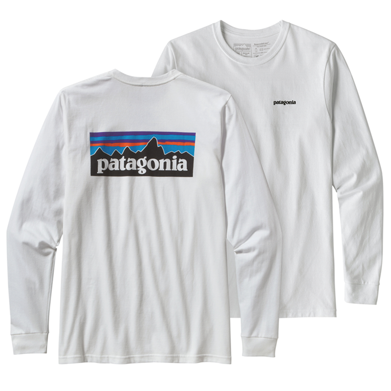Patagonia - Men's Long Sleeved P-6 Logo Responsibili-Tee - White