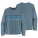 Men's L/S Capilene Cool Daily Graphic Shirt - Line Logo Ridge Stripe: Light Plume Grey X-Dye
