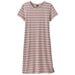 Women's Regenerative Organic Certified Cotton T-Shirt Dress - Sunset Stripe: Shroom Taupe